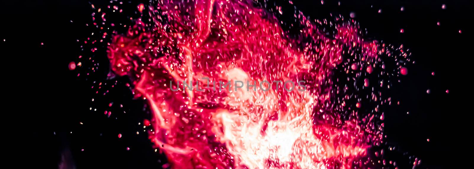 Red fire flames as nature element and abstract background, minimal design