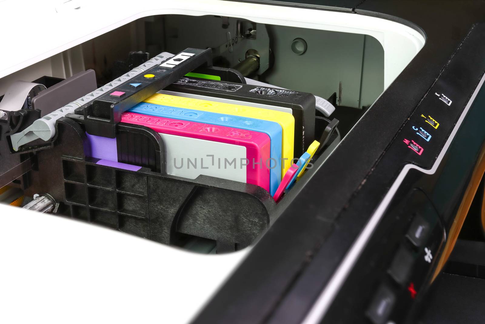 An ink cartridge or inkjet cartridge is a component of an inkjet printer that contains the ink four color
