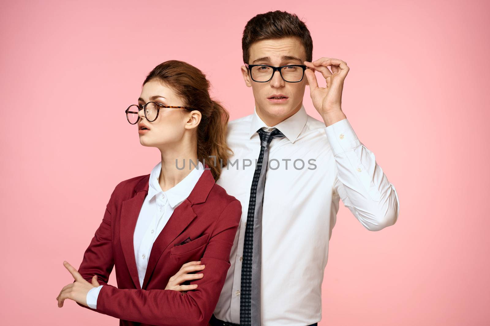 work colleagues business man and woman office management team officials. High quality photo