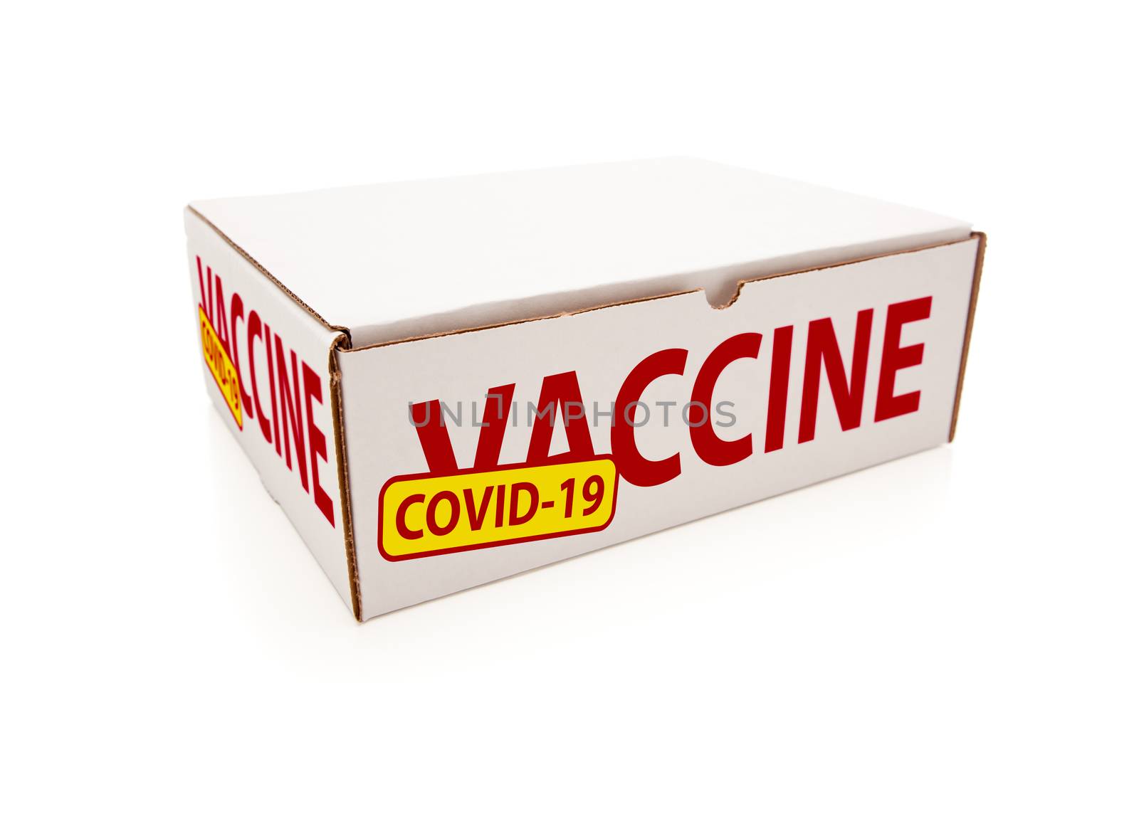 Coronavirus COVID-19 Vaccine Shipping Box Isolated on White by Feverpitched