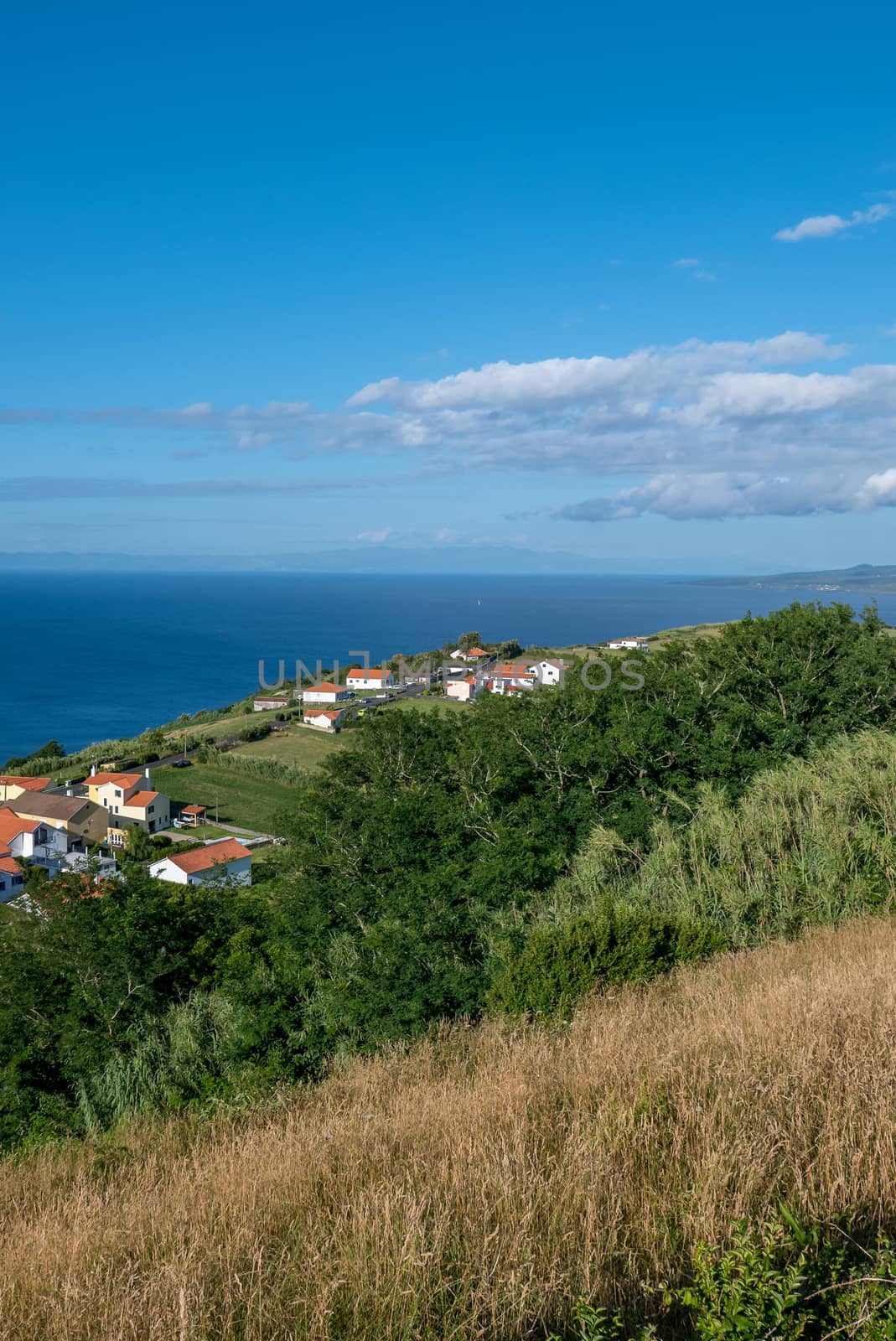 Walk on the Azores archipelago. Discovery of the island of Faial, Azores. Portugal. Europe.