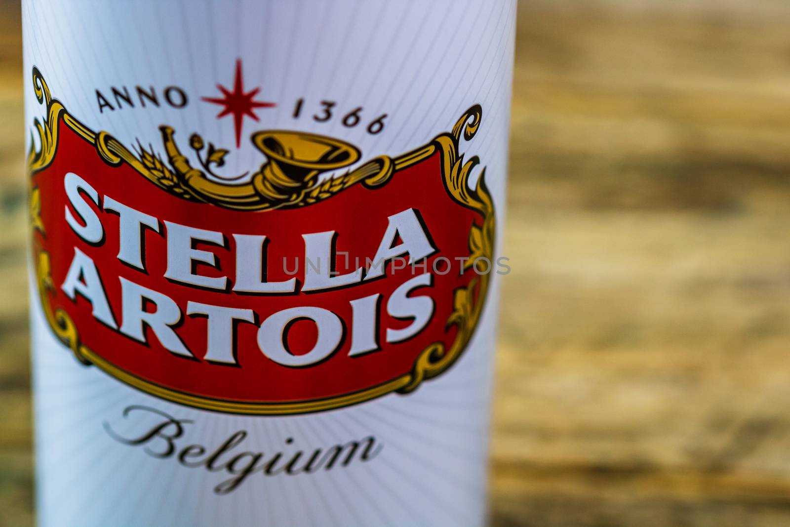 Great Belgium beer - Stella Artois. Belgium Premium Lager beer c by vladispas