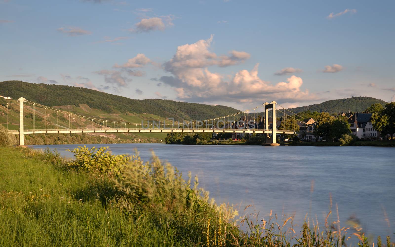 Bridge crossing the Moselle river close to Wehlen, Germany 