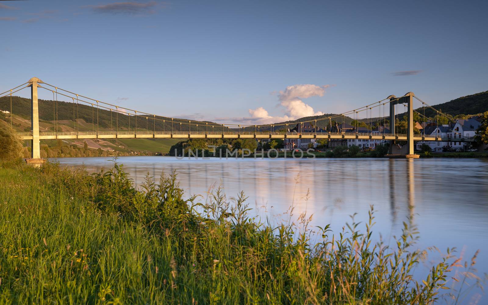 Bridge crossing the Moselle river close to Wehlen, Germany 