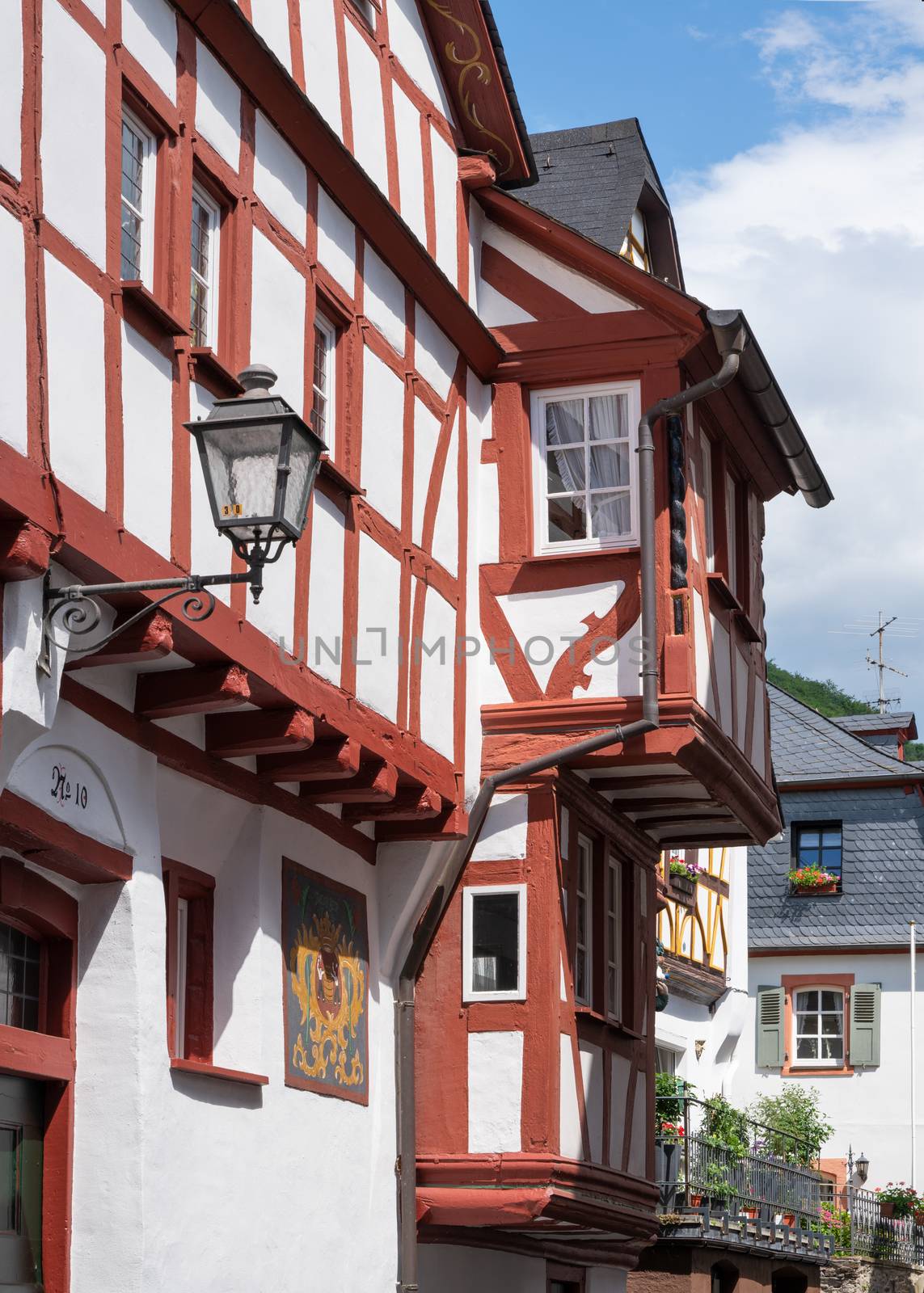 Old buildings in the downtown of St. Aldegund, Moselle, Germany