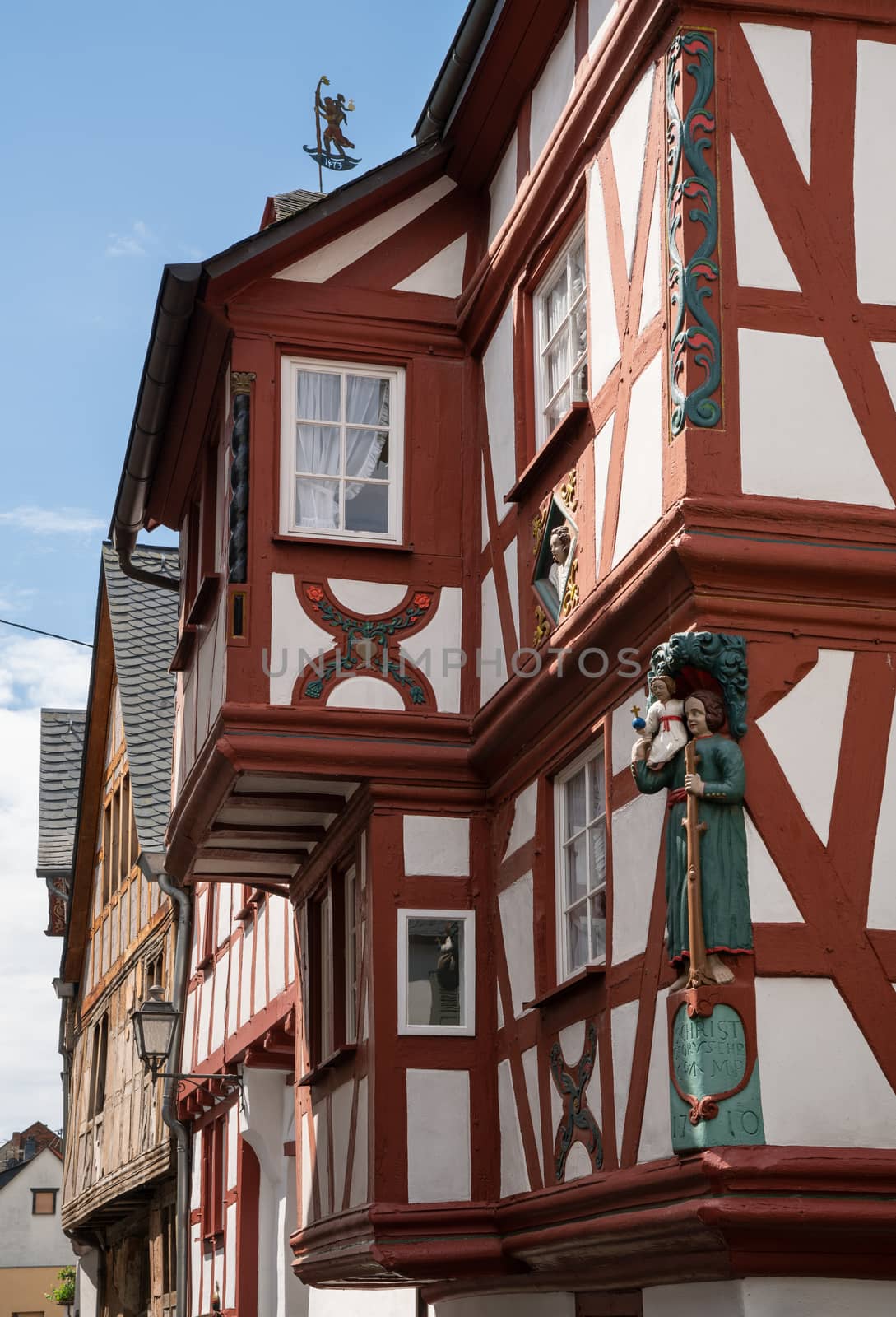 Old buildings in the downtown of St. Aldegund, Moselle, Germany