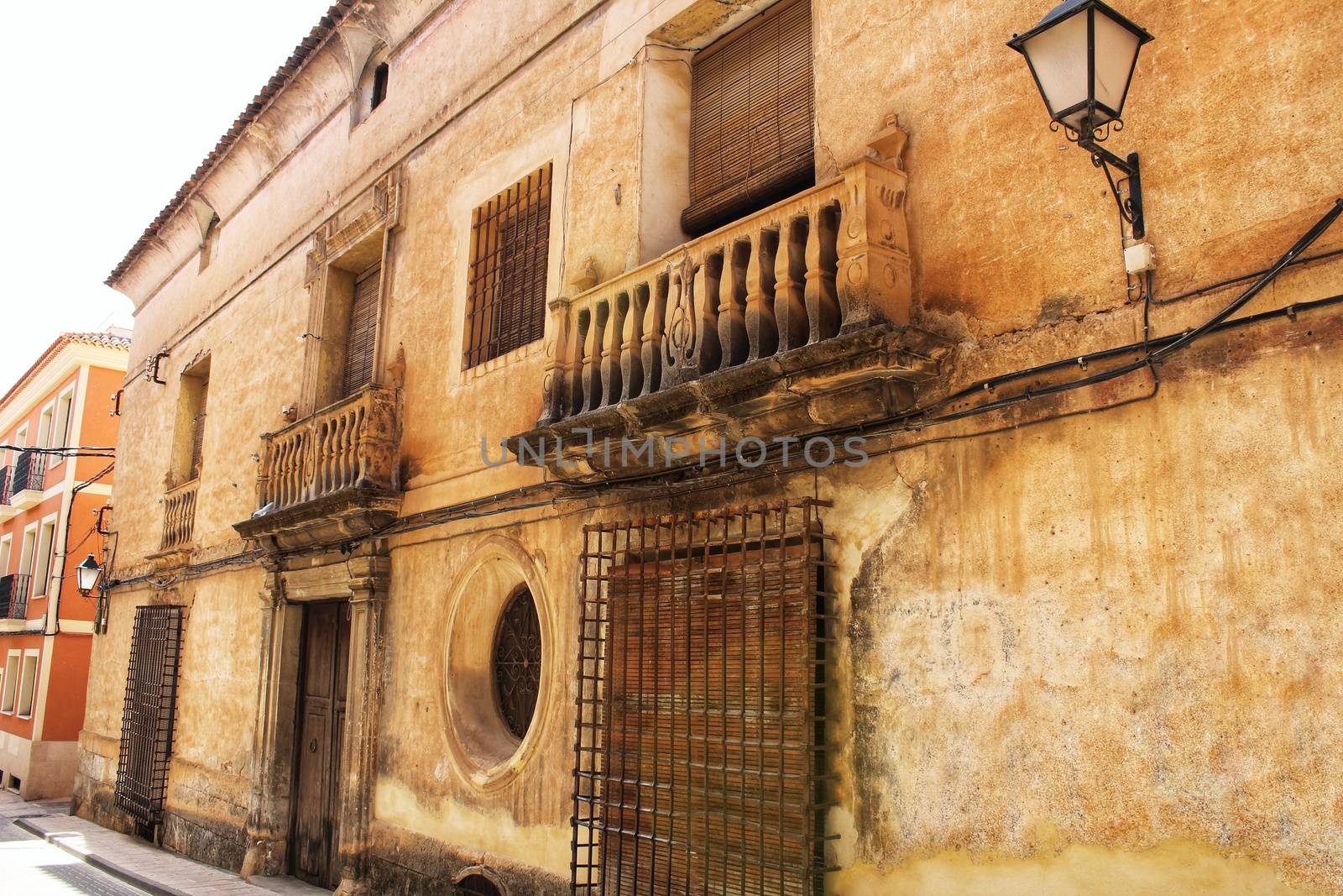 Colorful and majestic old house facade in Caravaca de la Cruz, Murcia, Spain by soniabonet