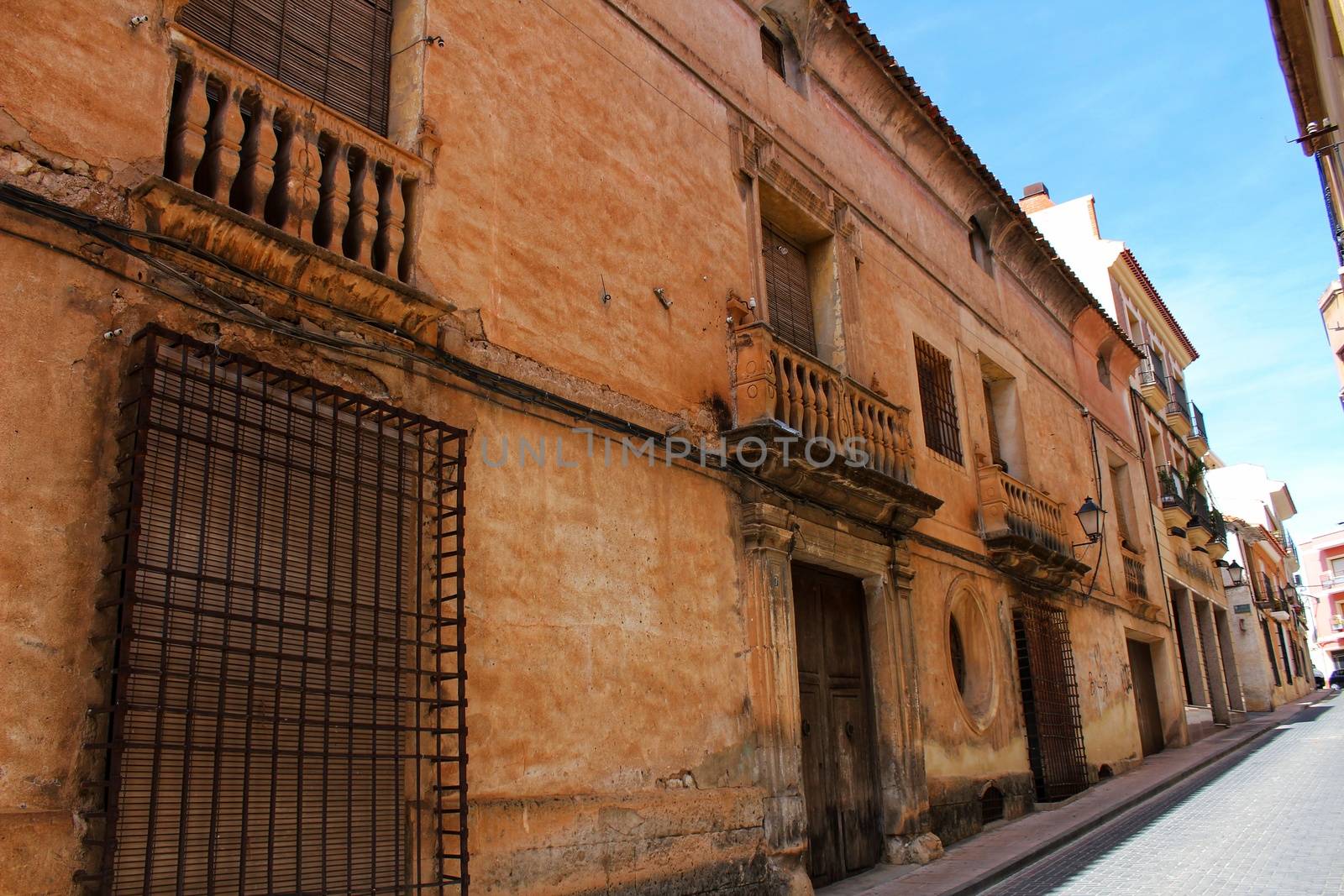 Colorful and majestic old house facade in Caravaca de la Cruz, Murcia, Spain by soniabonet