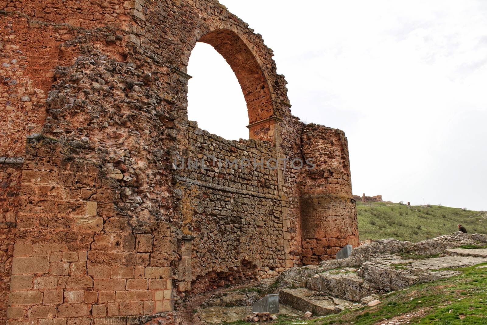 Ruins in the mountain of the old aqueduct of Alcaraz, Albacete by soniabonet