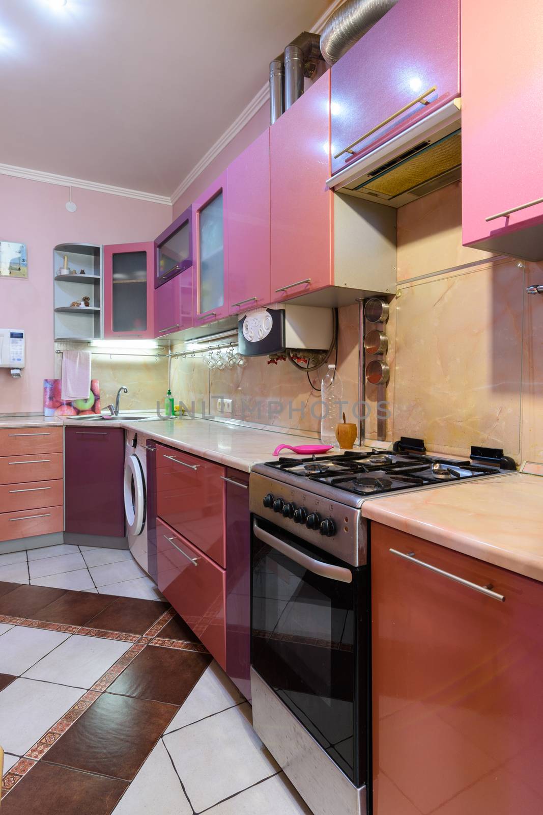 Kitchen set in an apartment for rent, vertical frame