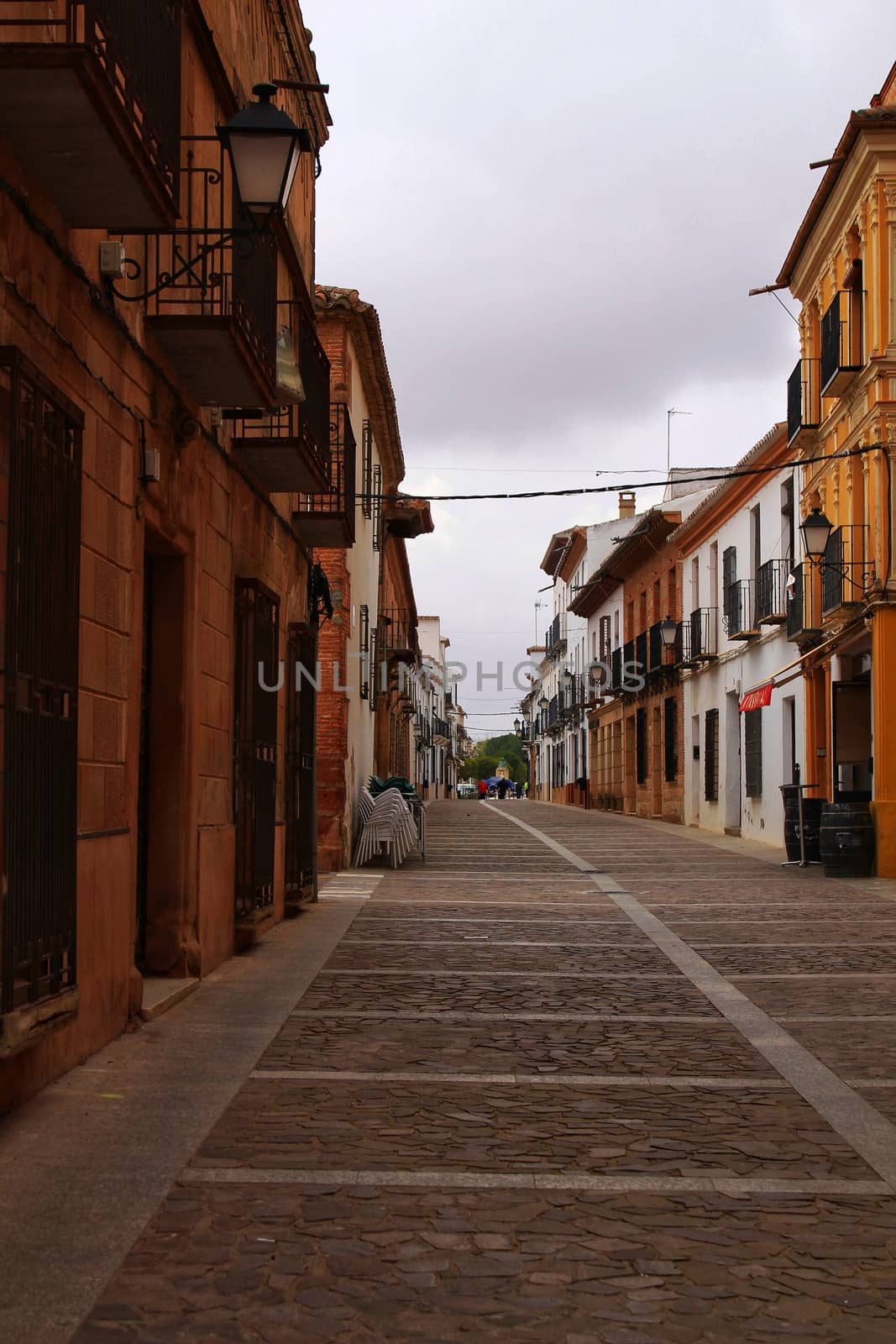 Old and majestic houses in the streets of Villanueva de los Infantes village by soniabonet