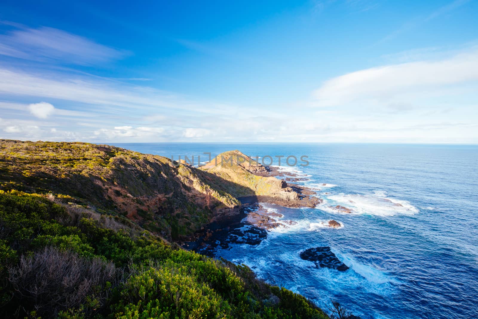 The famous Cape Schanck and Pulpit Rock on a cool winter's morning in Victora. Australia