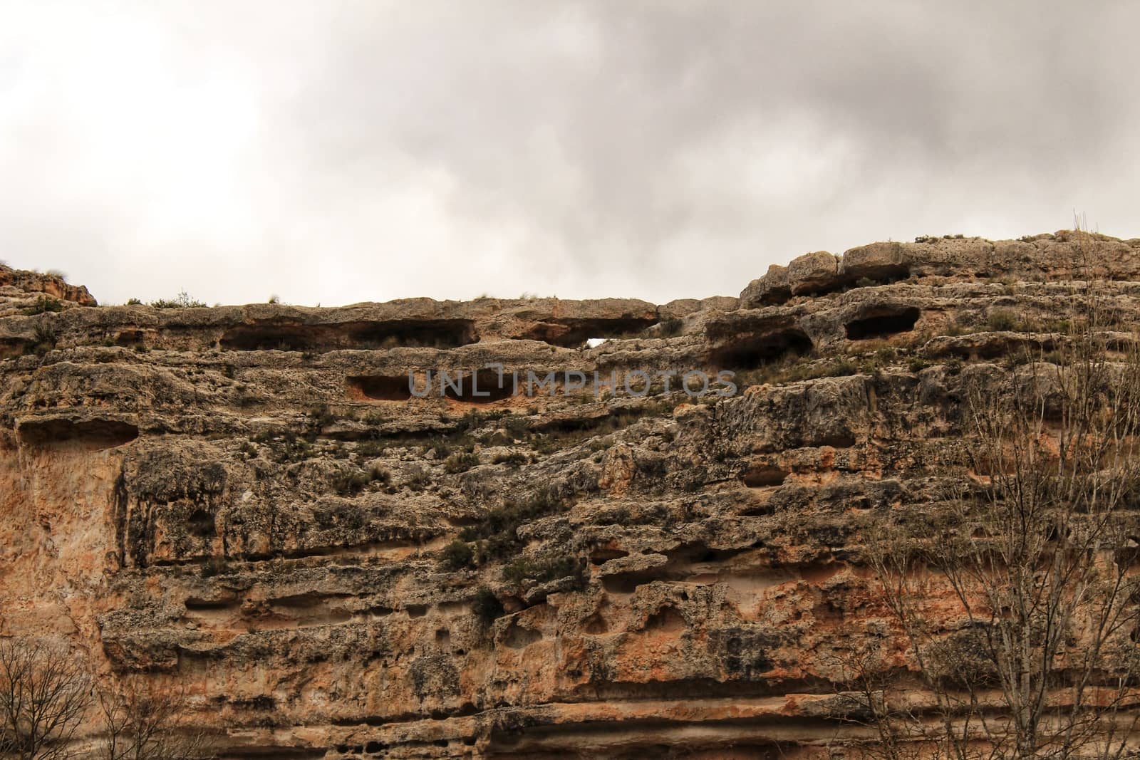 Mountainous landscape of Jorquera village in Castilla la Mancha, Spain