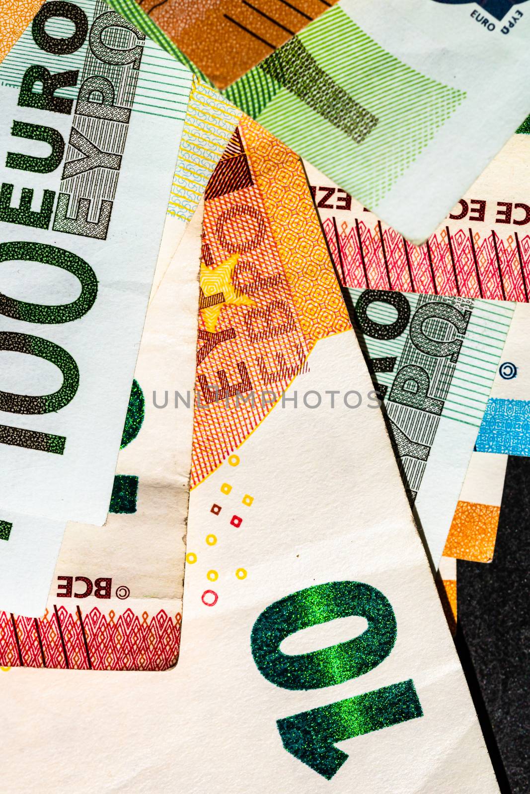 Close up of money euro banknotes, background of money euro isola by vladispas