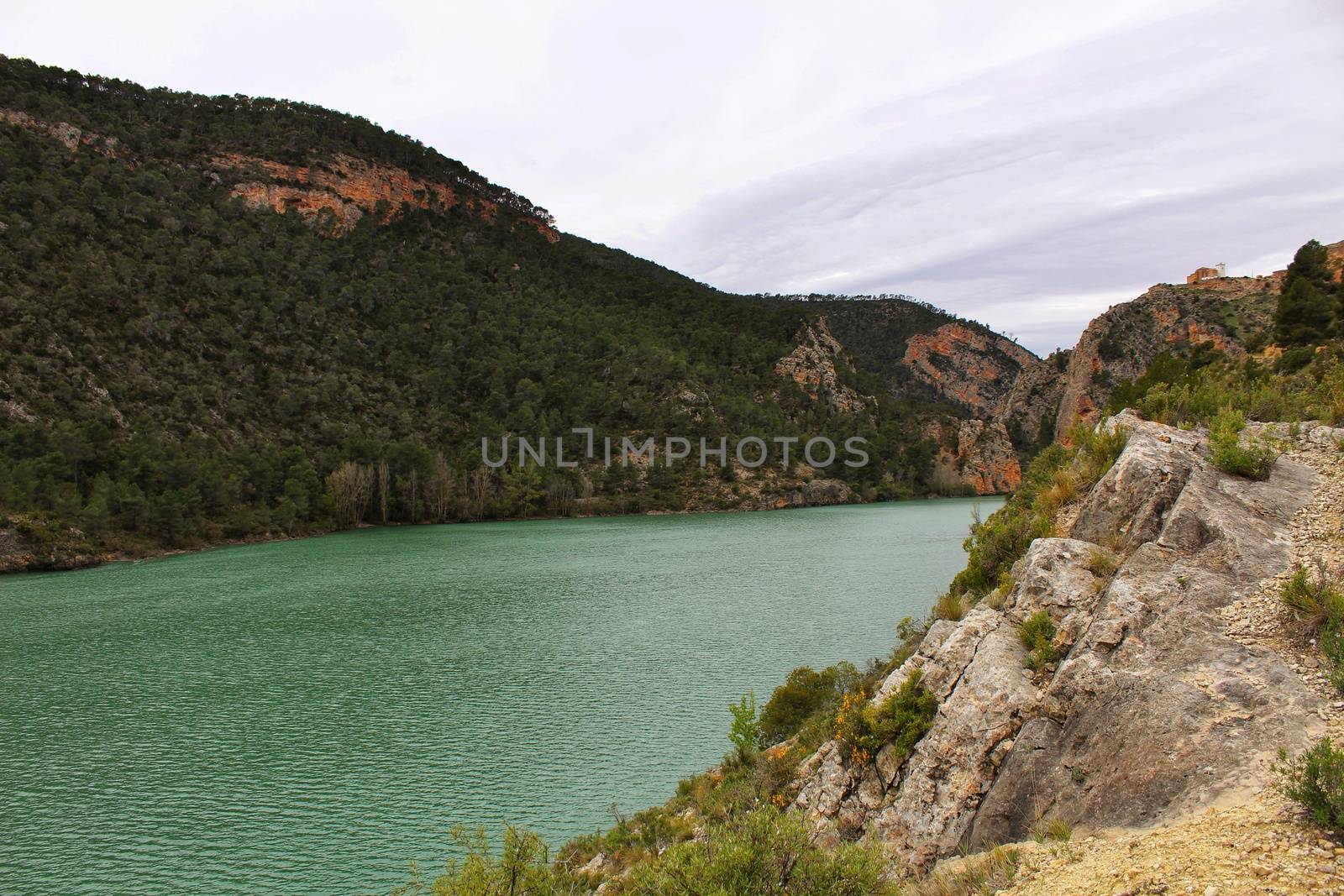 Swamp surrounded by mountains in El Molinar, Casas de Ves, Spain by soniabonet