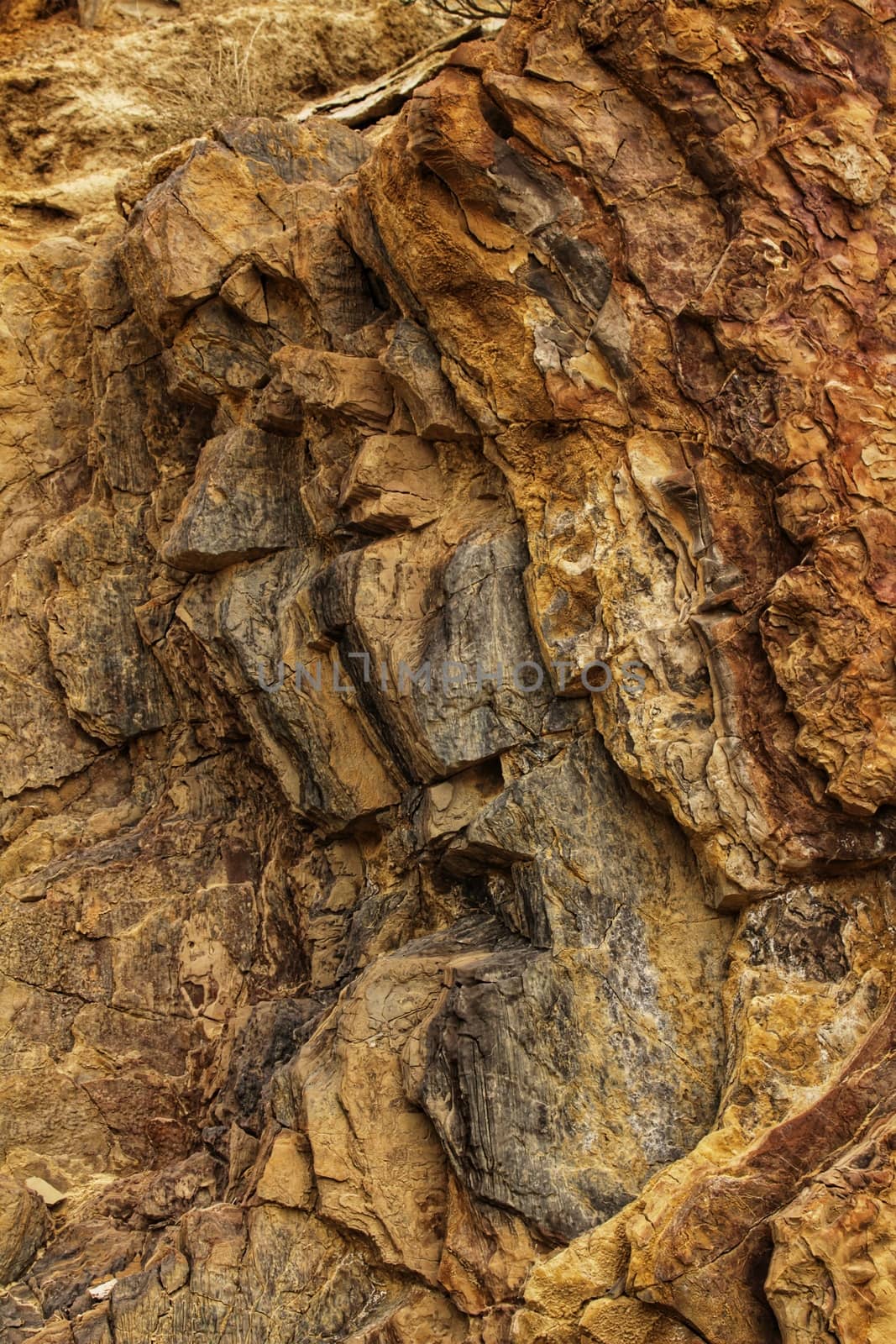 Colorful stone textures in the mountain by soniabonet