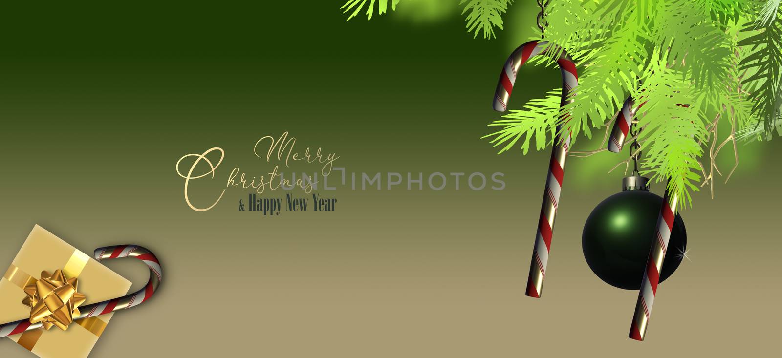 Green holiday Christmas background by NelliPolk