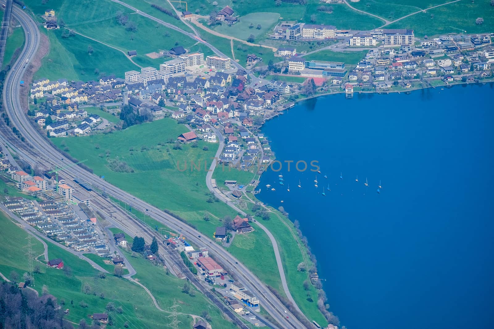 Cityscape view from Rigi Kulm (Summit of Mount Rigi, Queen of the Mountains) Switzerland