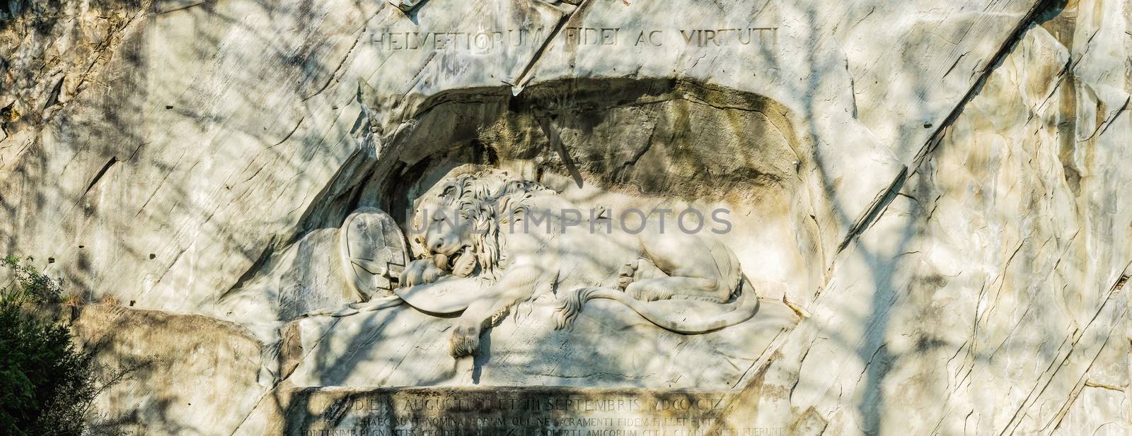 Dying Lion Monument in Lucerne, Switzerland. by Surasak
