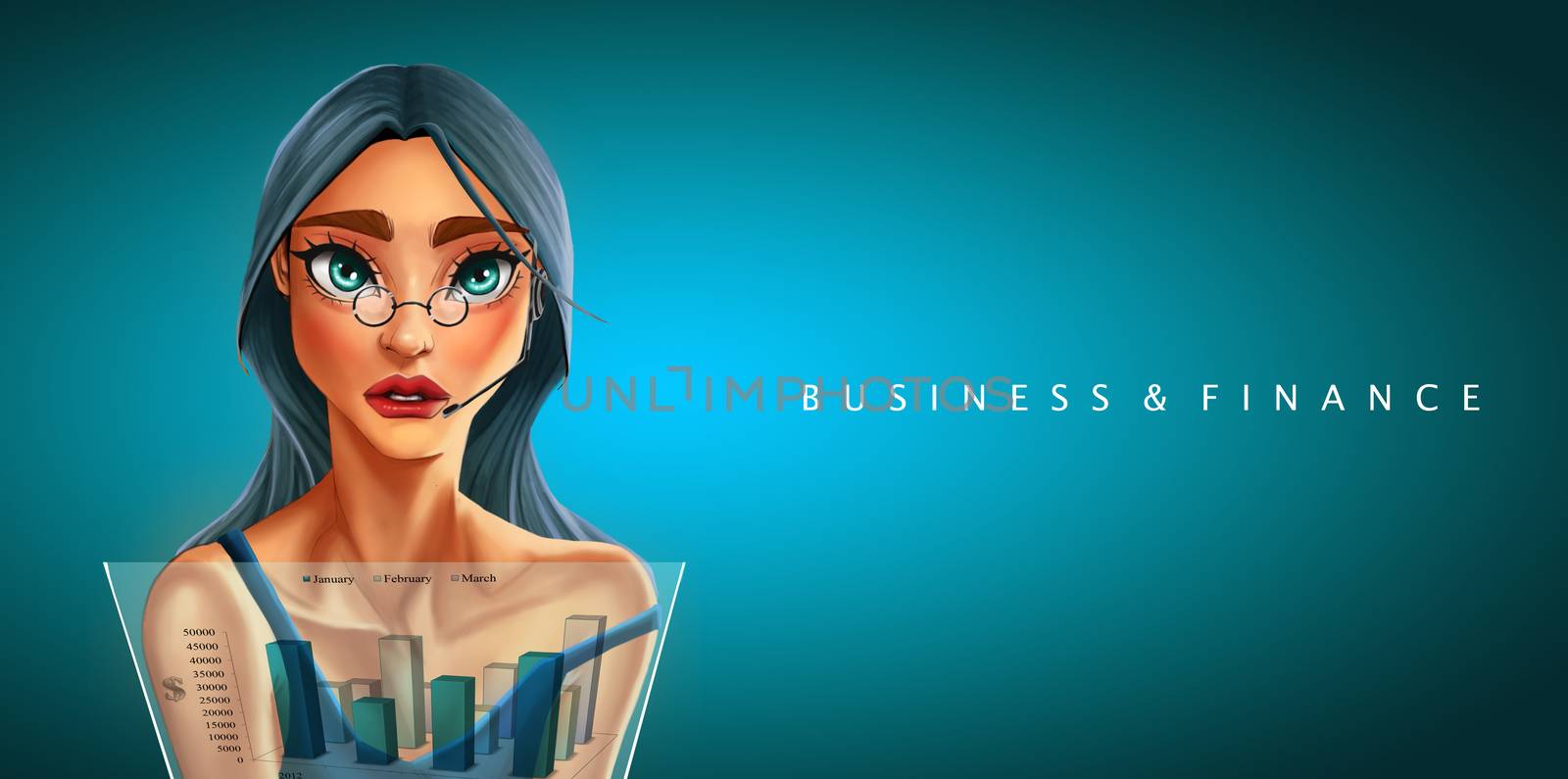Digital painting woman charecter styles social girl