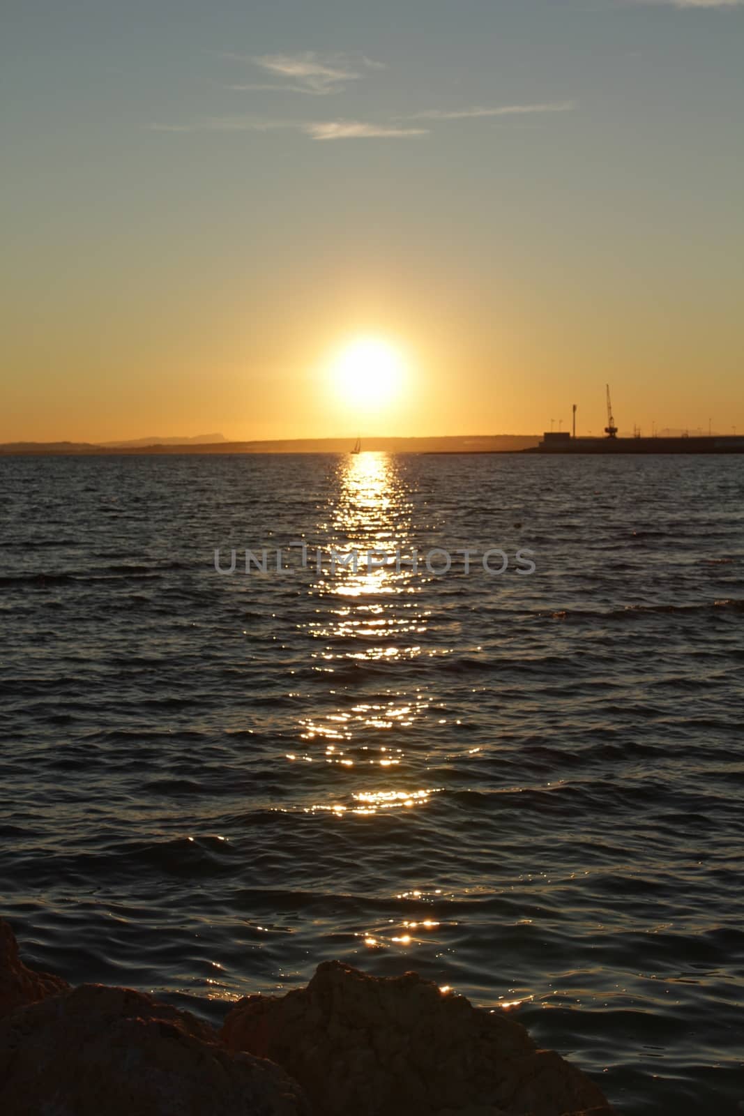 Beach at sunset in Southern Spain