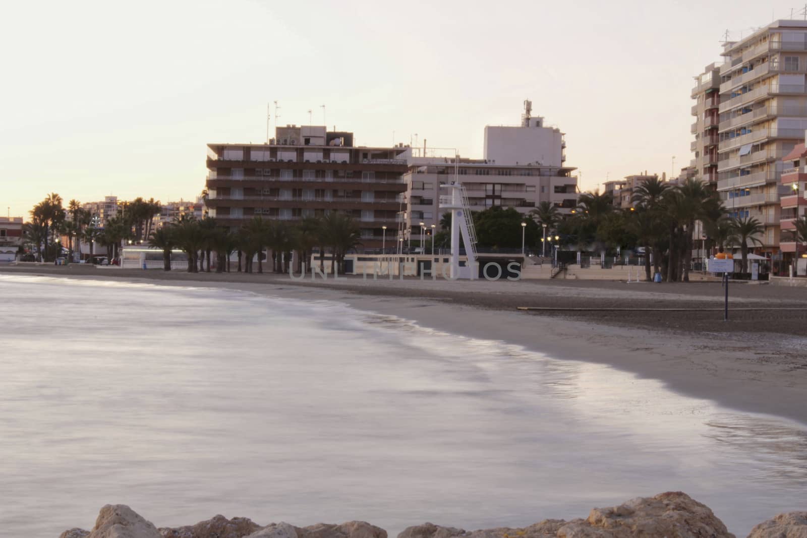 Beach at sunset in Southern Spain