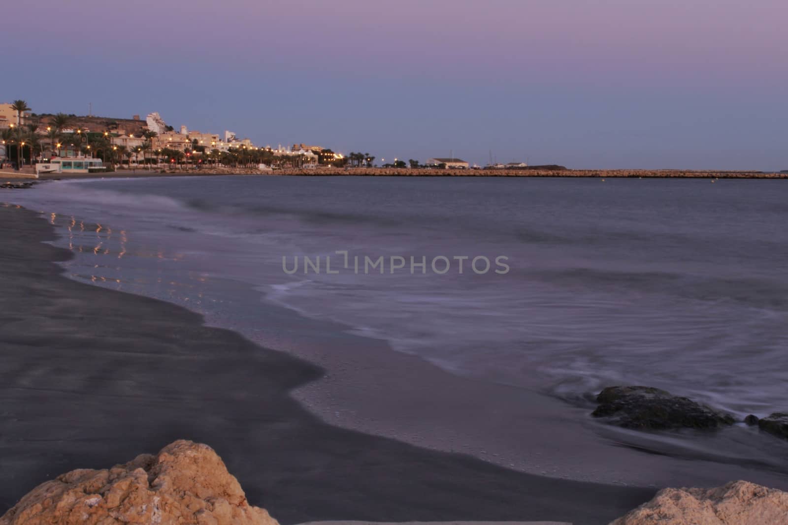 Beach at sunset in Southern Spain