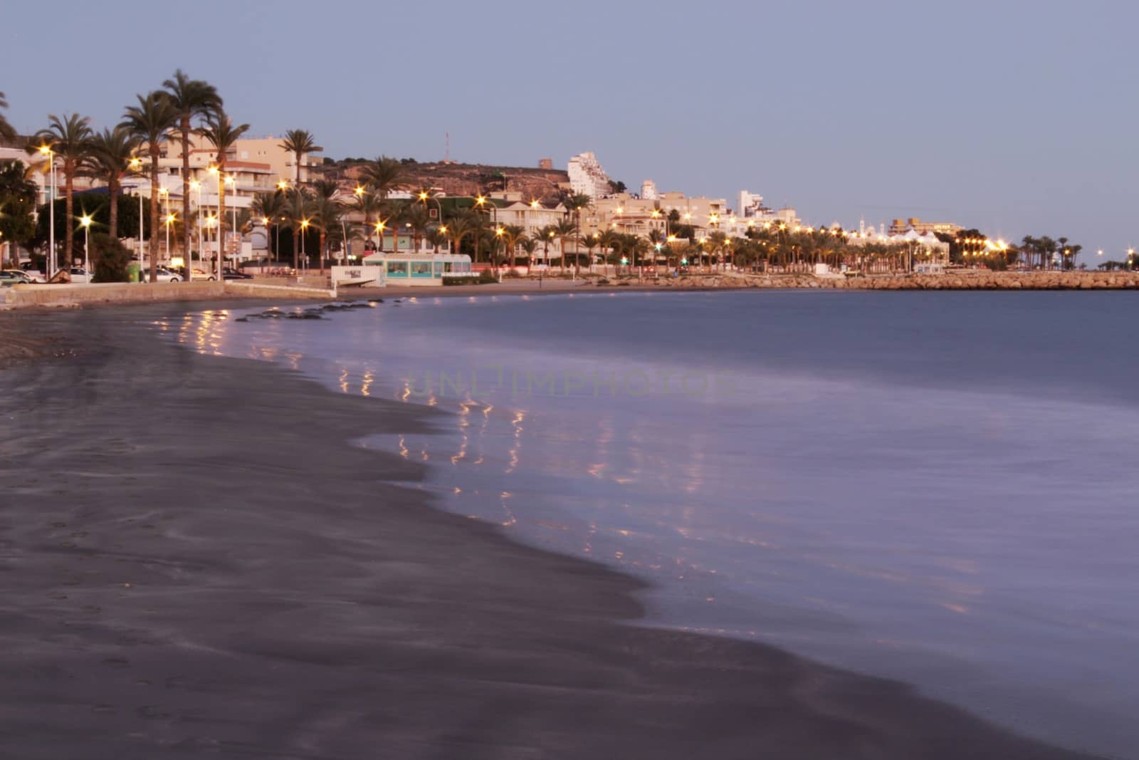 Beach at sunset in Southern Spain