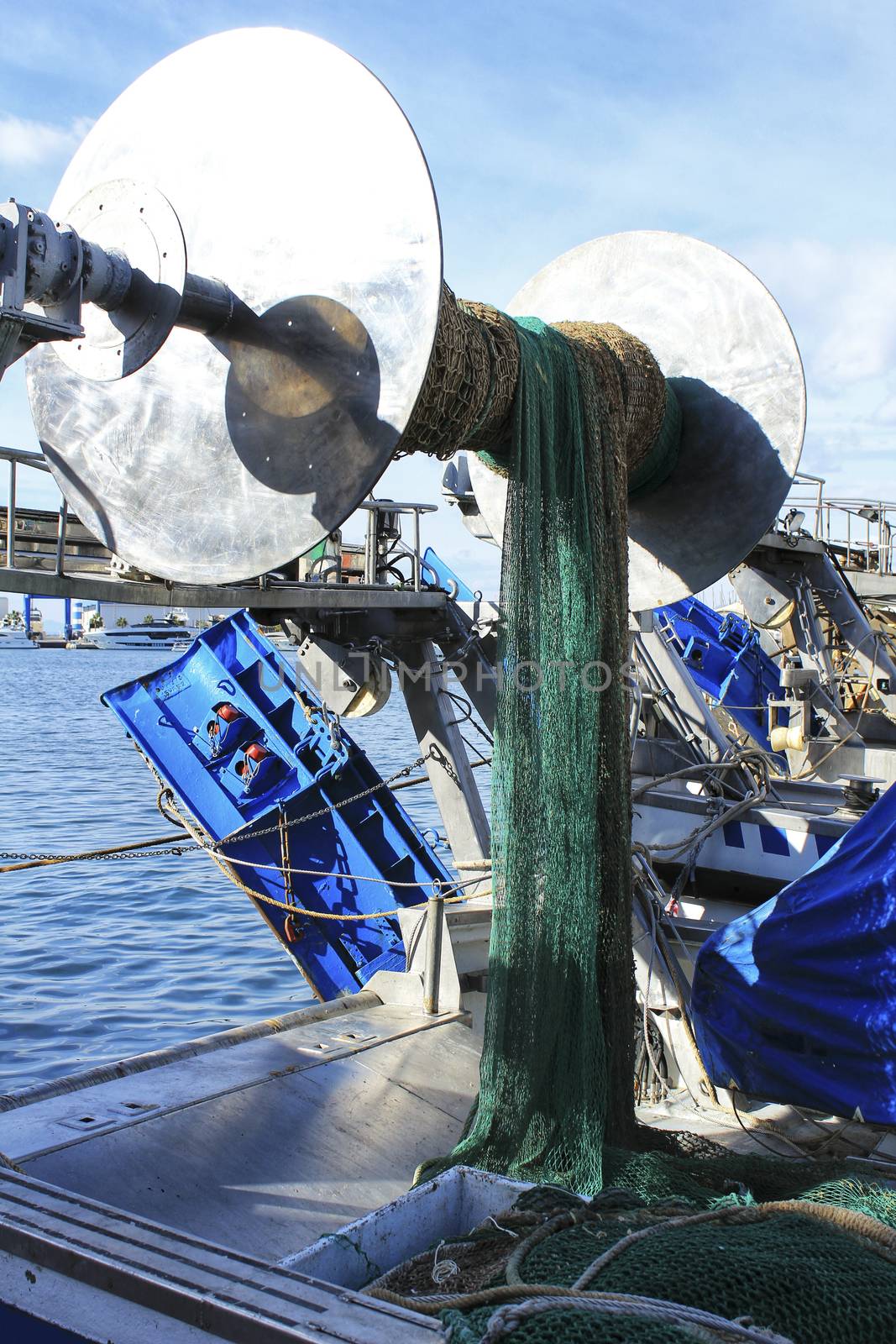 Fishing nets in the port by soniabonet