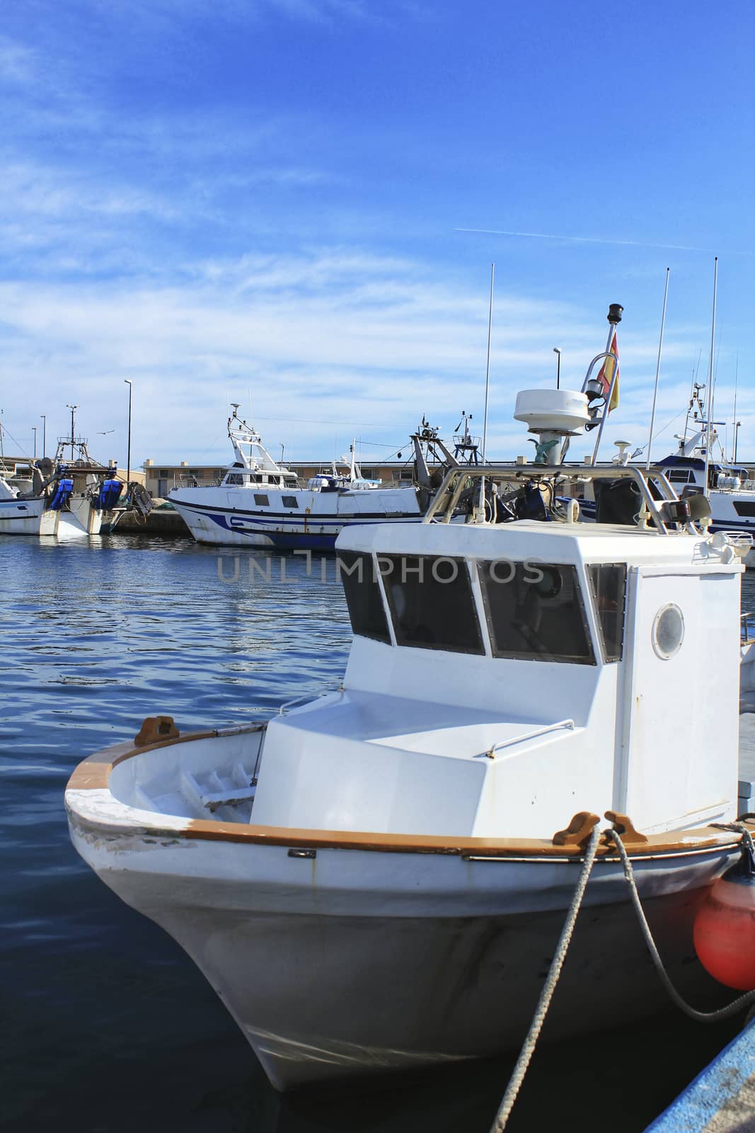 Fishing boats moored in the port of Santa Pola, Alicante