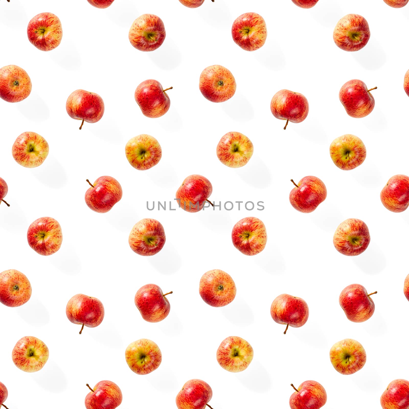 Seamless pattern with ripe apples. Apple seamless pattern on white background. Tropical fruit abstract background.