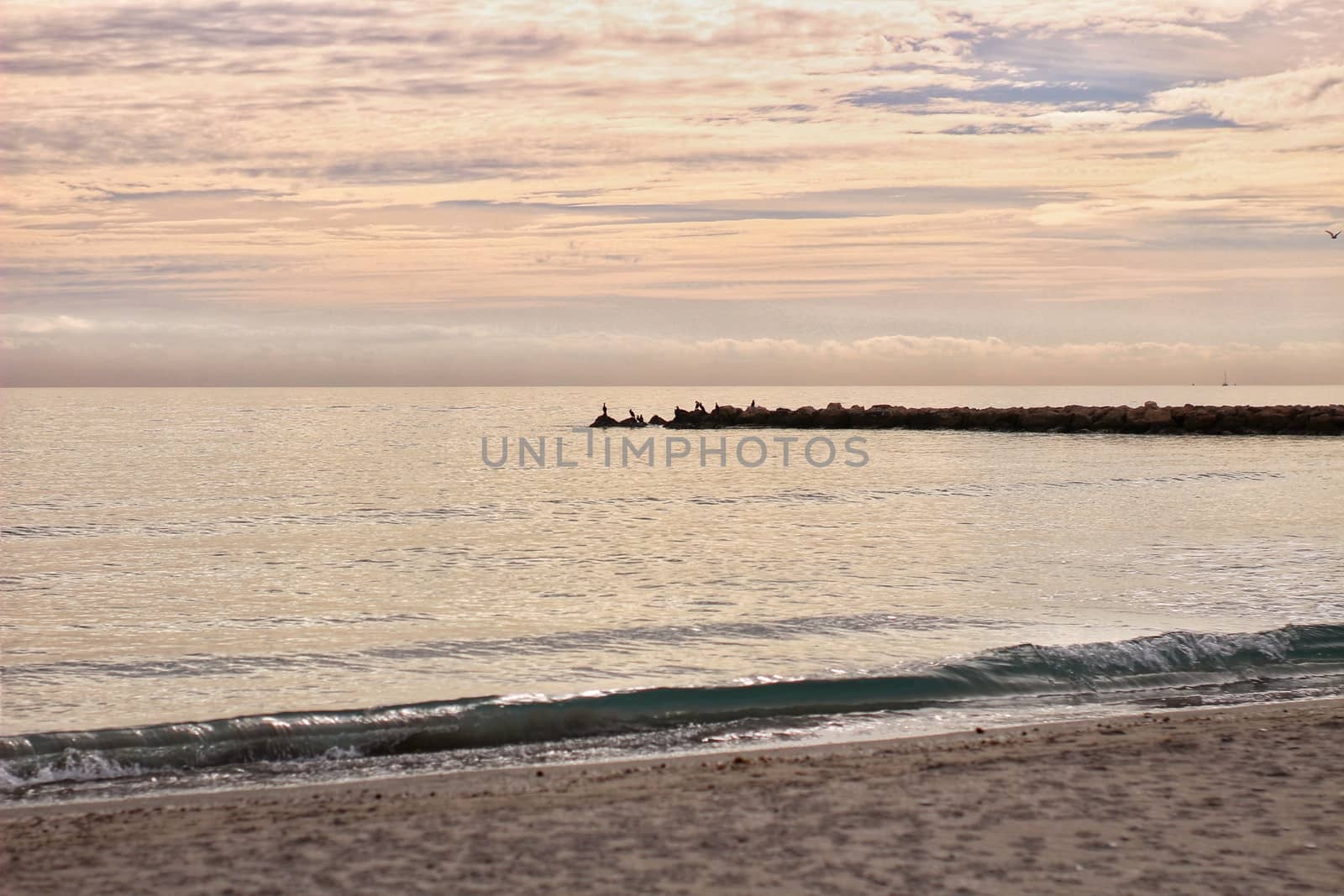 Beach at sunset in Southern Spain