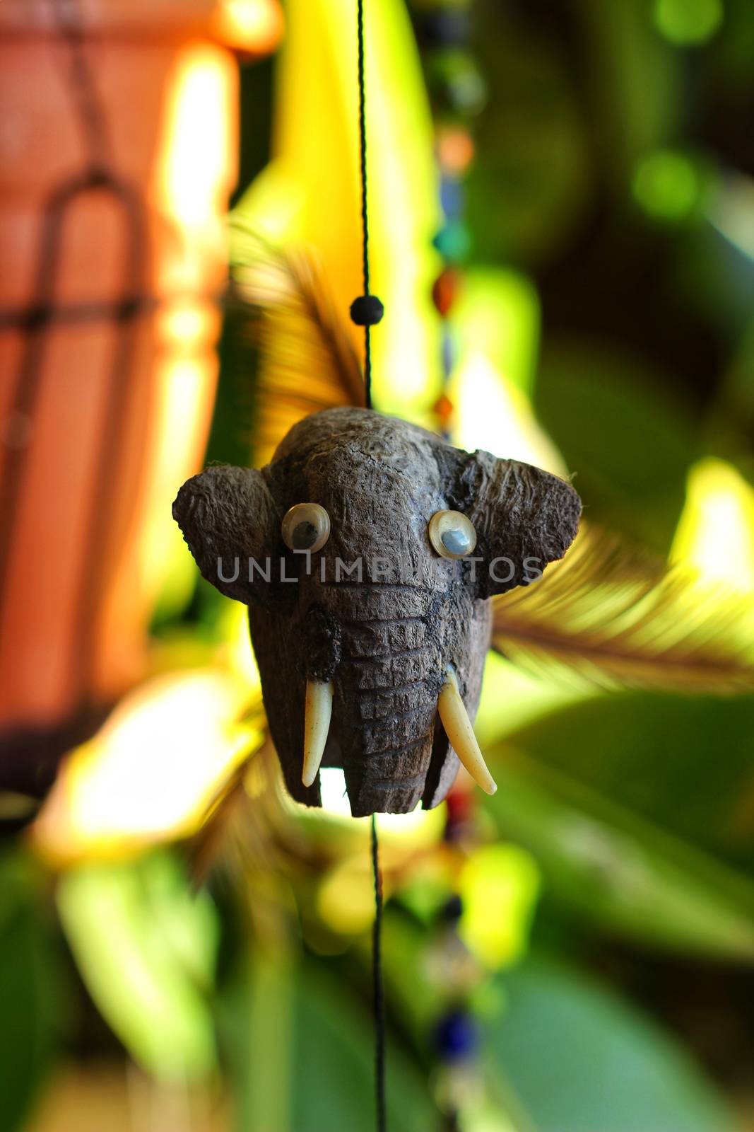 Elephant decorative pendant in the garden