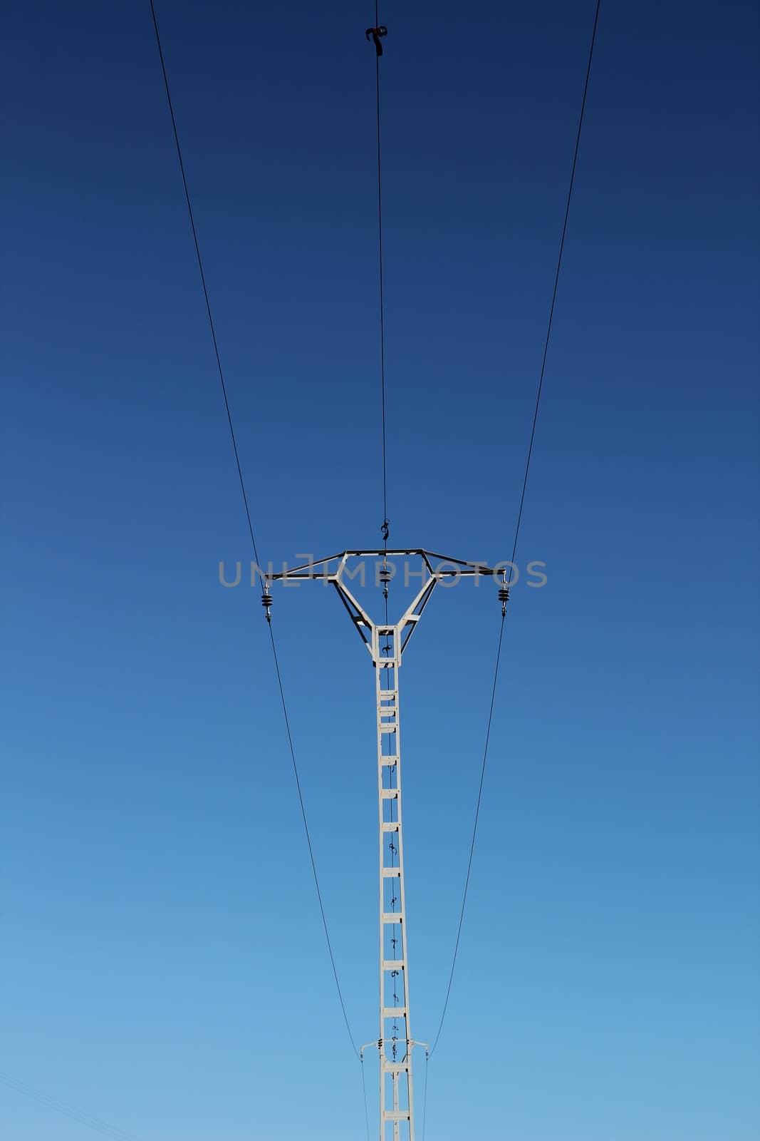 High voltage towers in the mountain