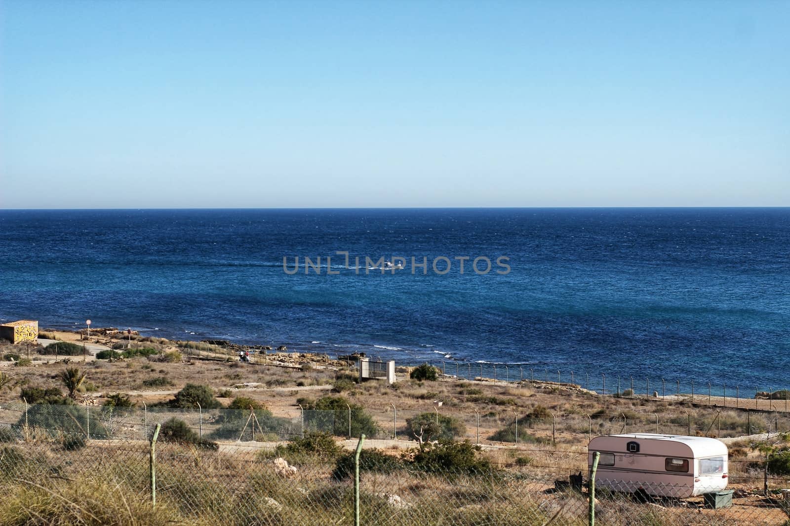 Green Landscape in southern Spain on the beach