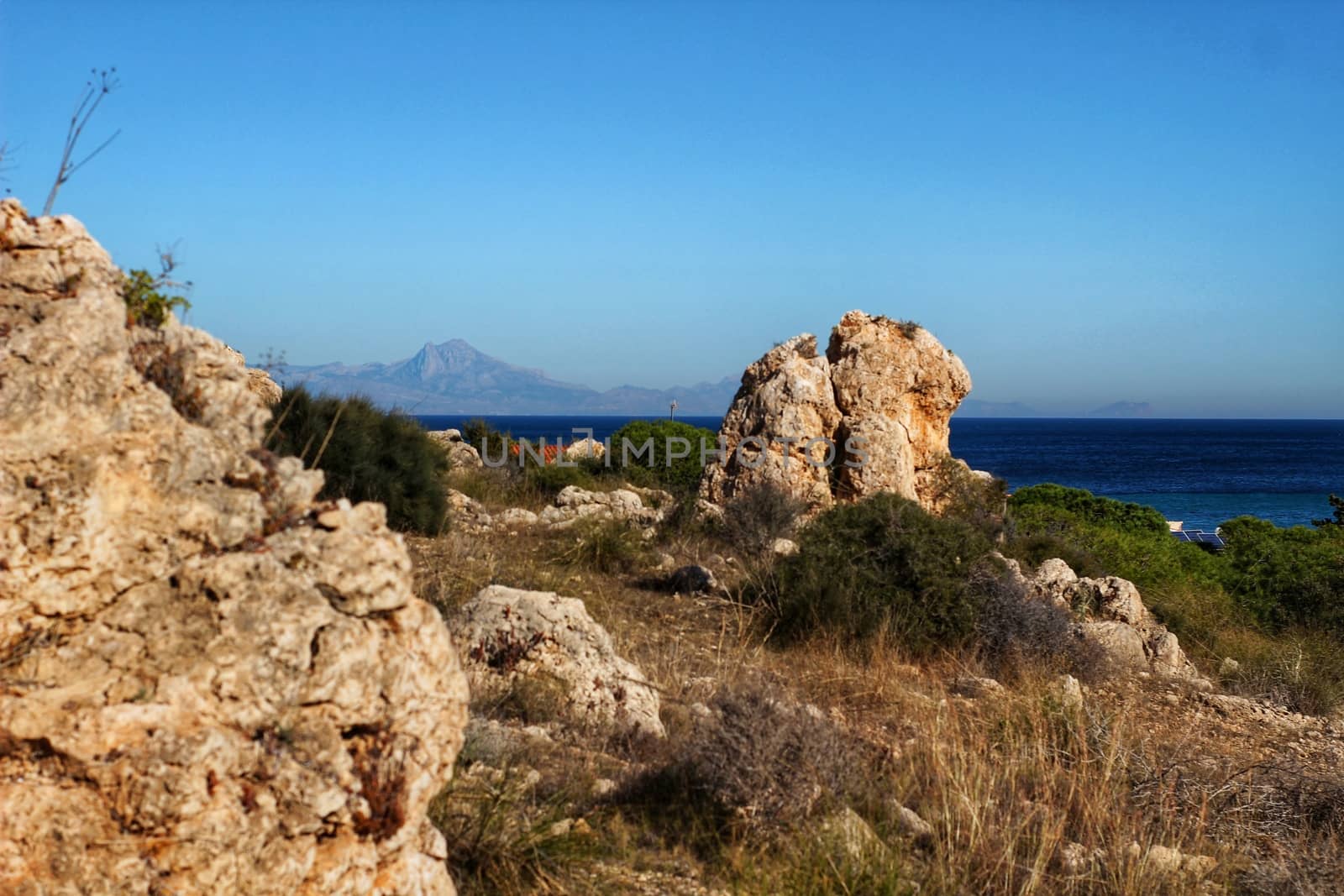 Green Landscape in southern Spain on the beach