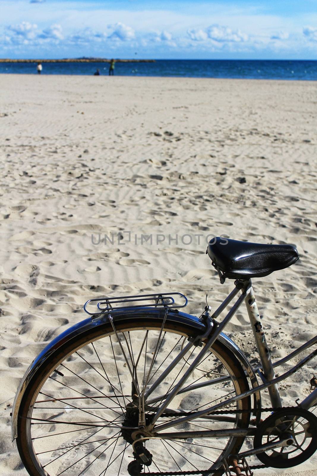 Vintage bicycle on the beach in Santa Pola, Spain by soniabonet