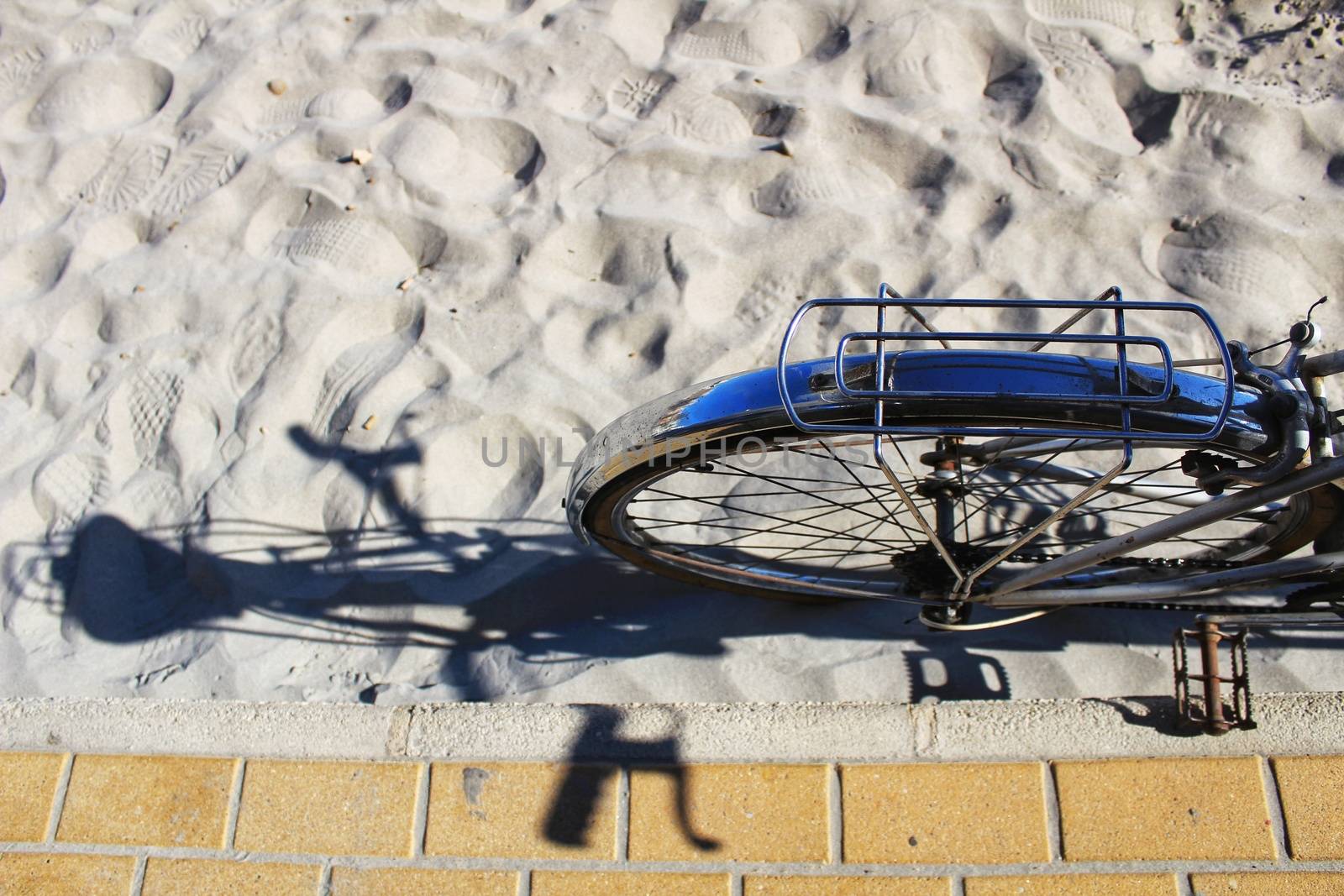 Vintage bicycle on the beach in Santa Pola, Spain