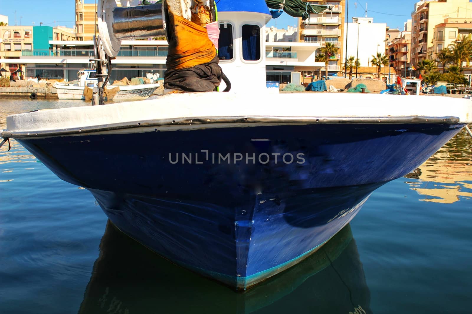 Fishing boats moored in the port of Santa Pola, Alicante
