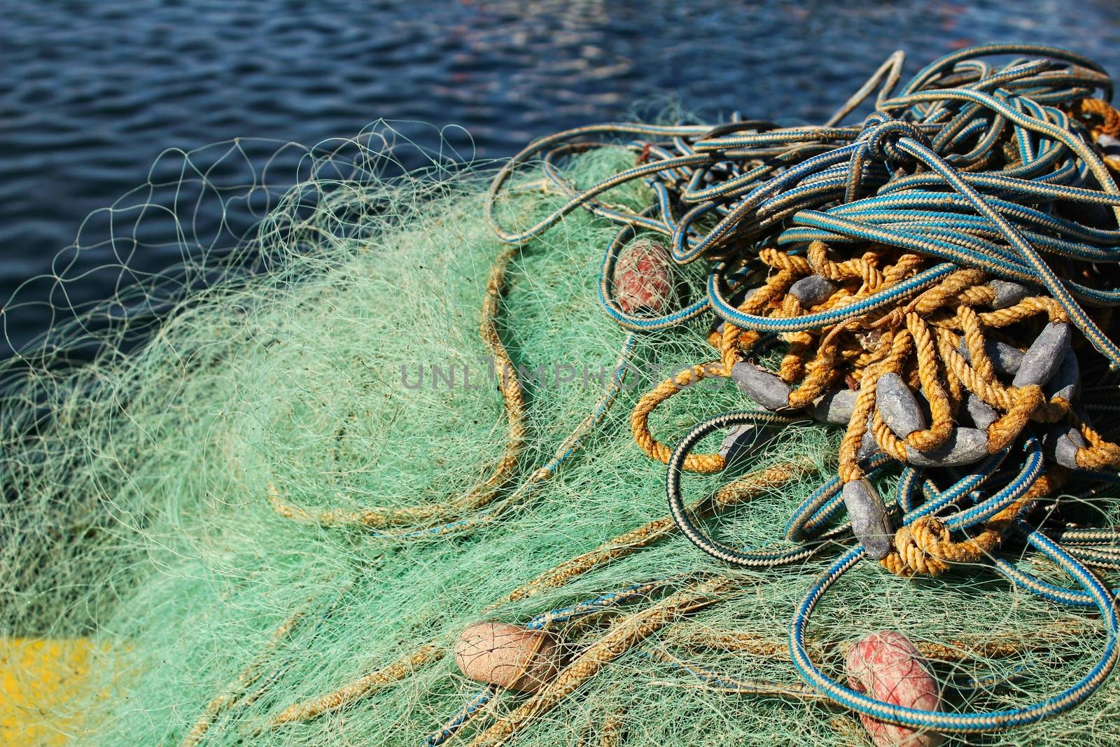 Fishing nets background in the port of Santa Pola, Alicante