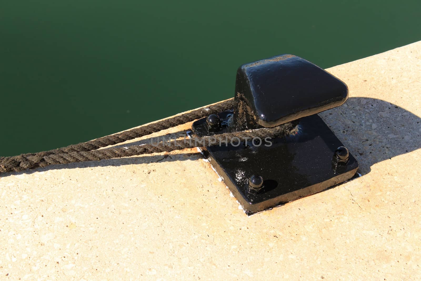 Mooring post at the dock in Santa Pola, Alicante