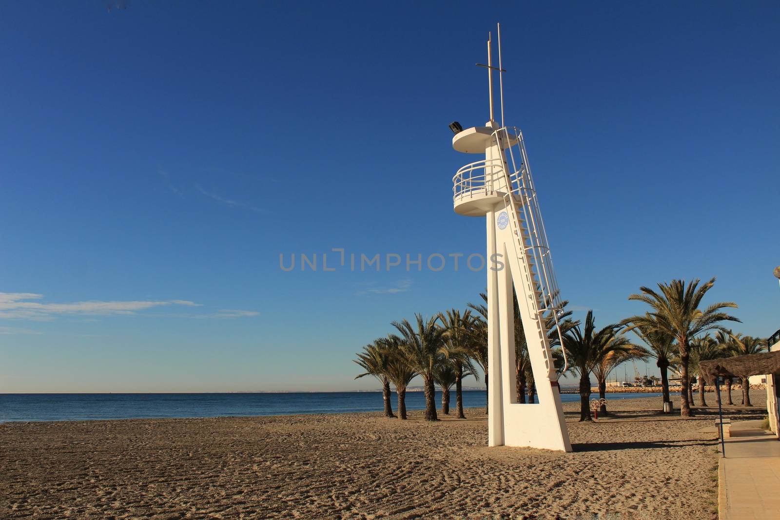 Lifeguard tower on the beach by soniabonet