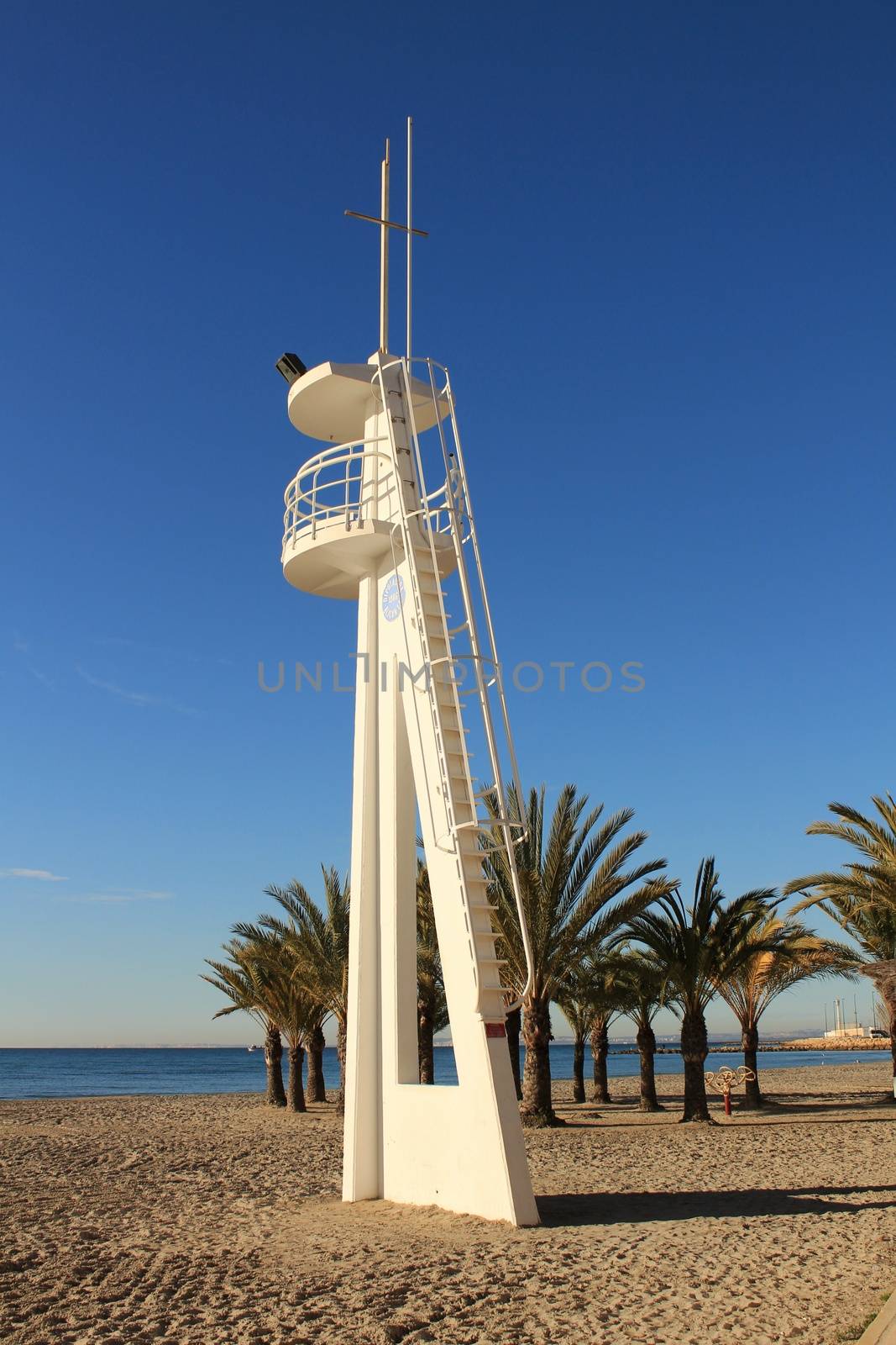 Lifeguard tower on the beach by soniabonet