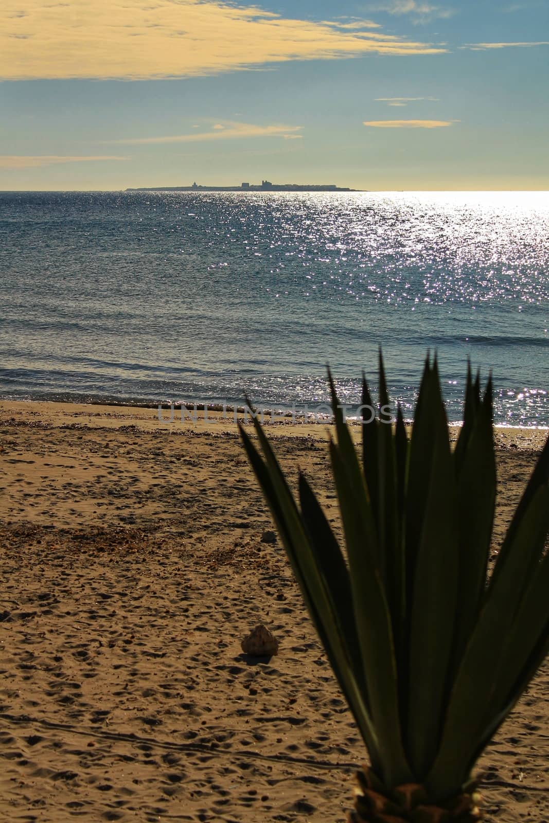 Beach in the morning in Southern Spain, Santa Pola, Alicante