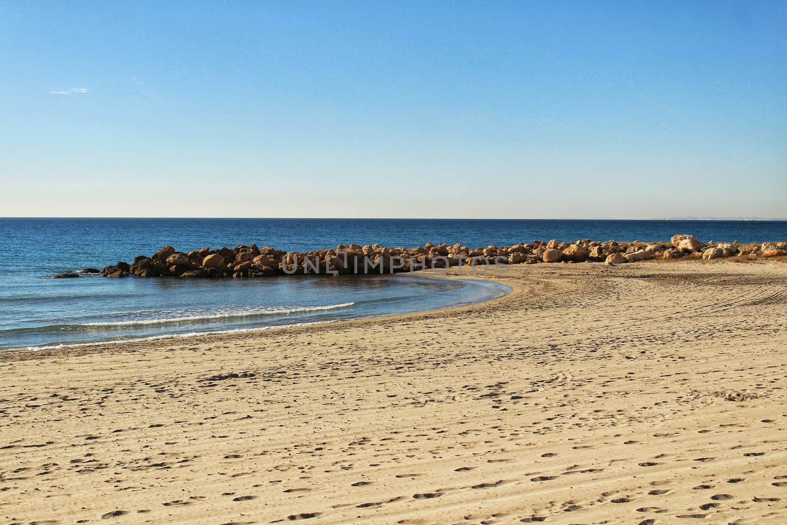 Beach in the morning in Southern Spain, Santa Pola, Alicante