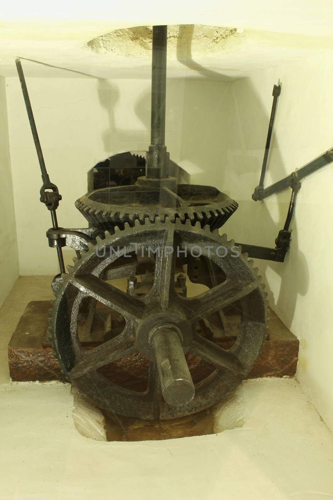 Old mill machinery for the process of salt in Santa Pola, Spain