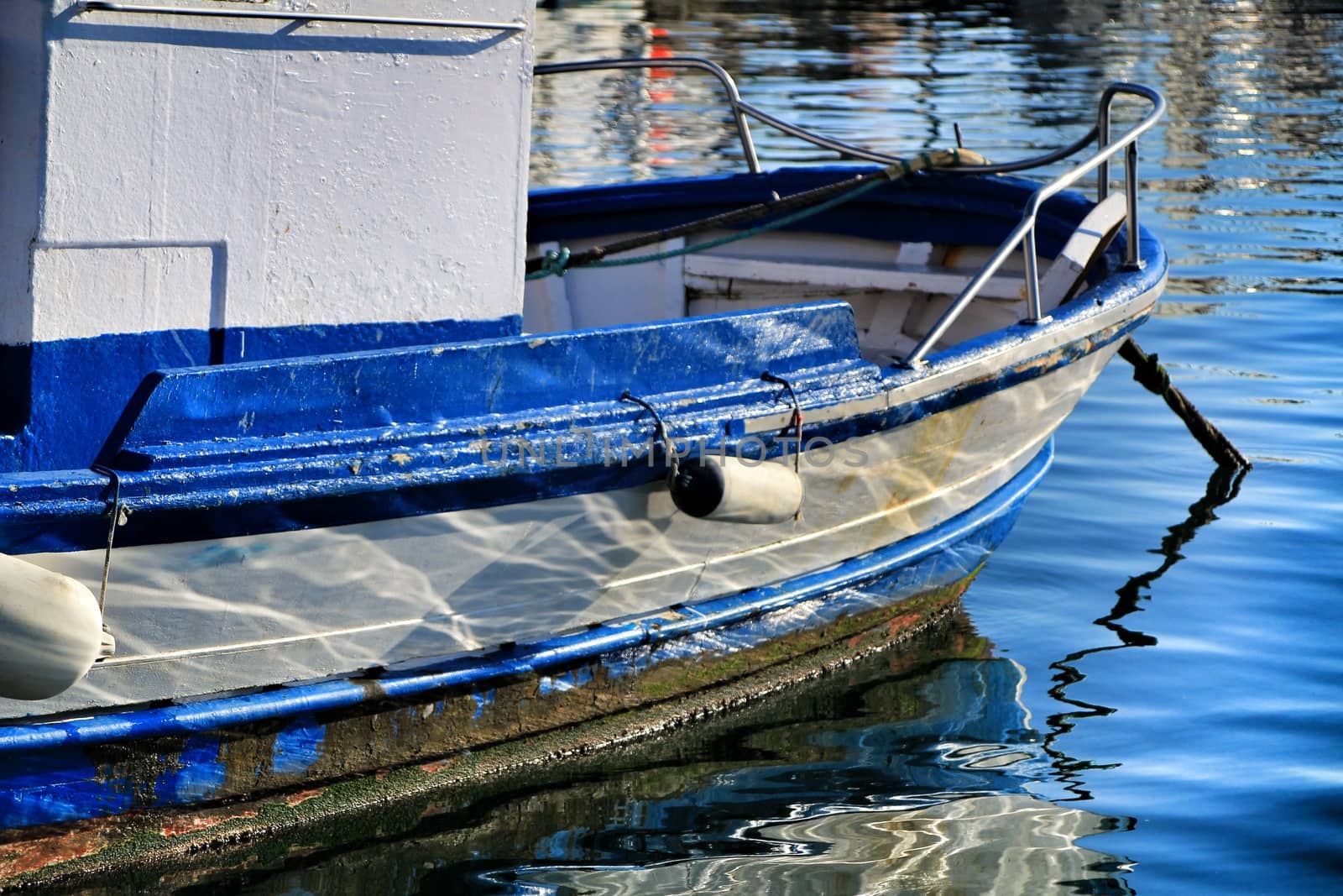 Fishing Boats moored in the port of Santa Pola, Alicante. Spain.