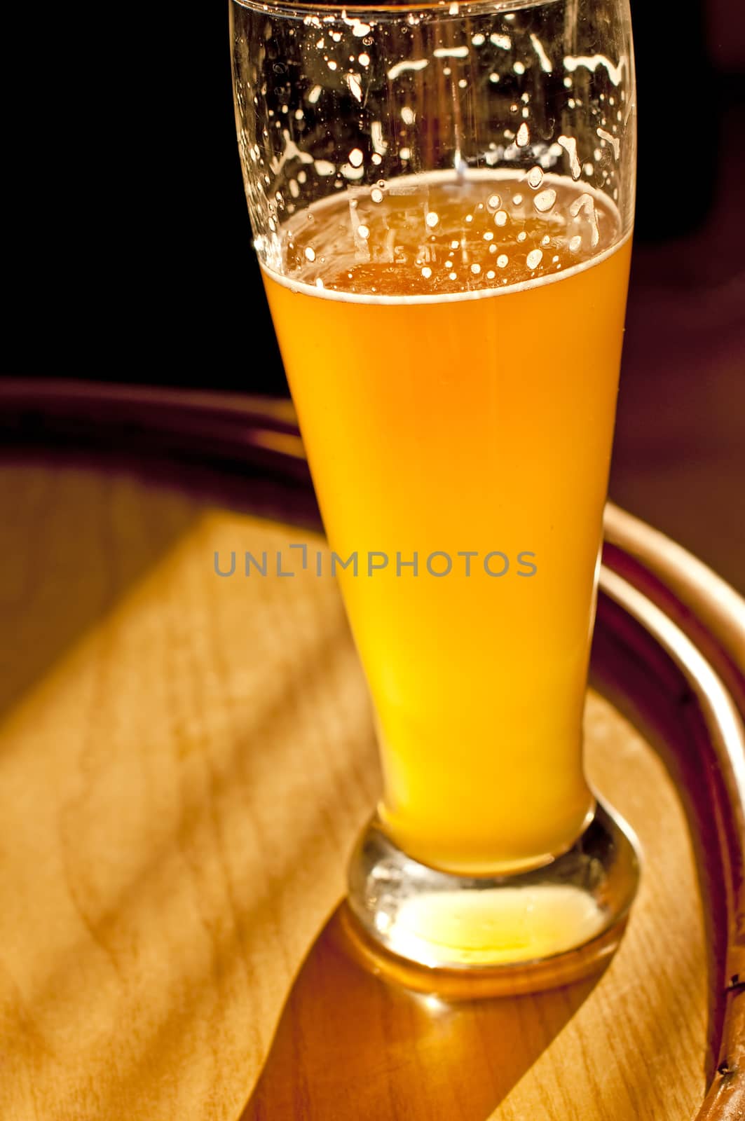 German wheat beer in afternoon sun