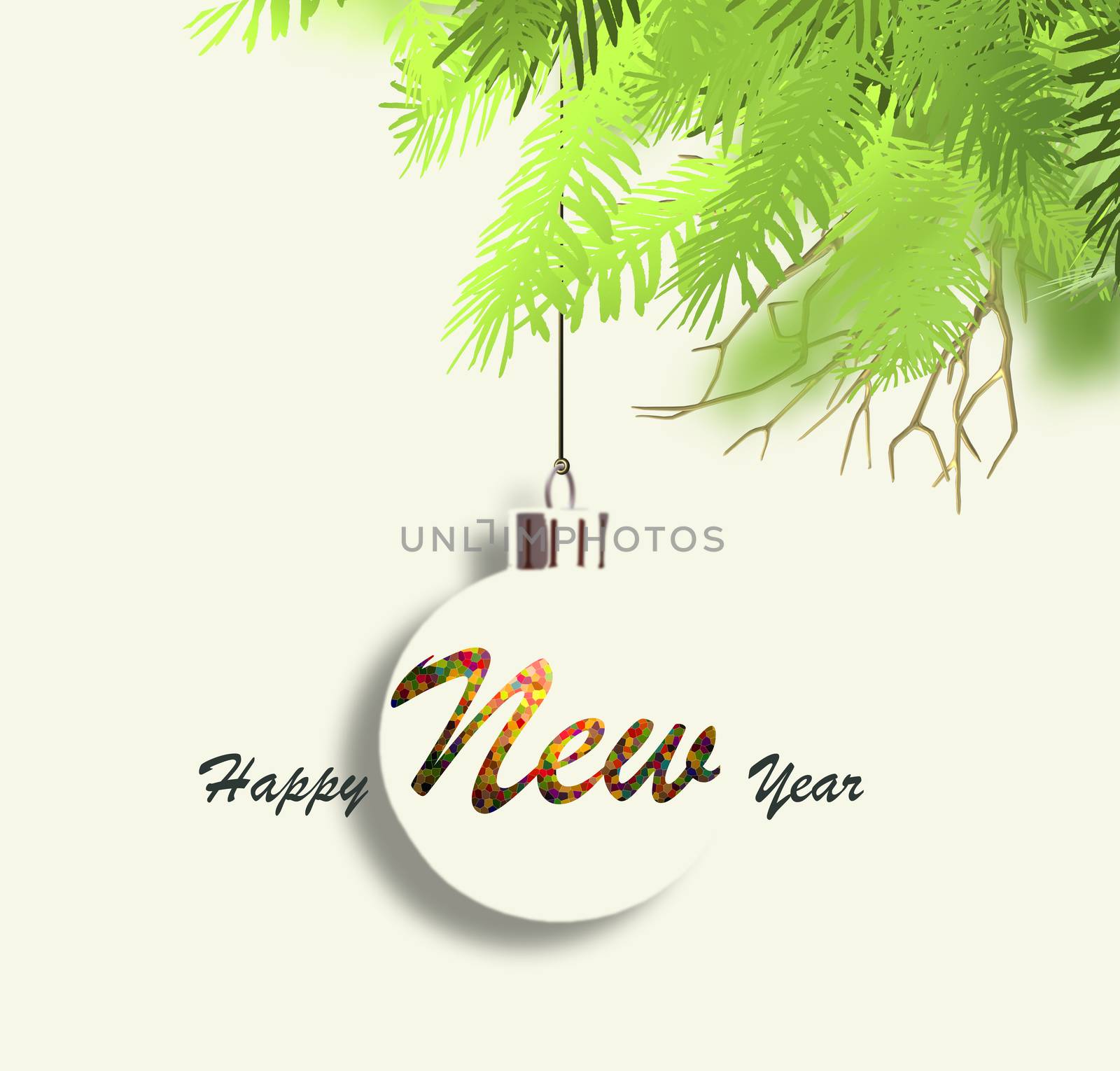 New Year abstract minimalist background. by NelliPolk