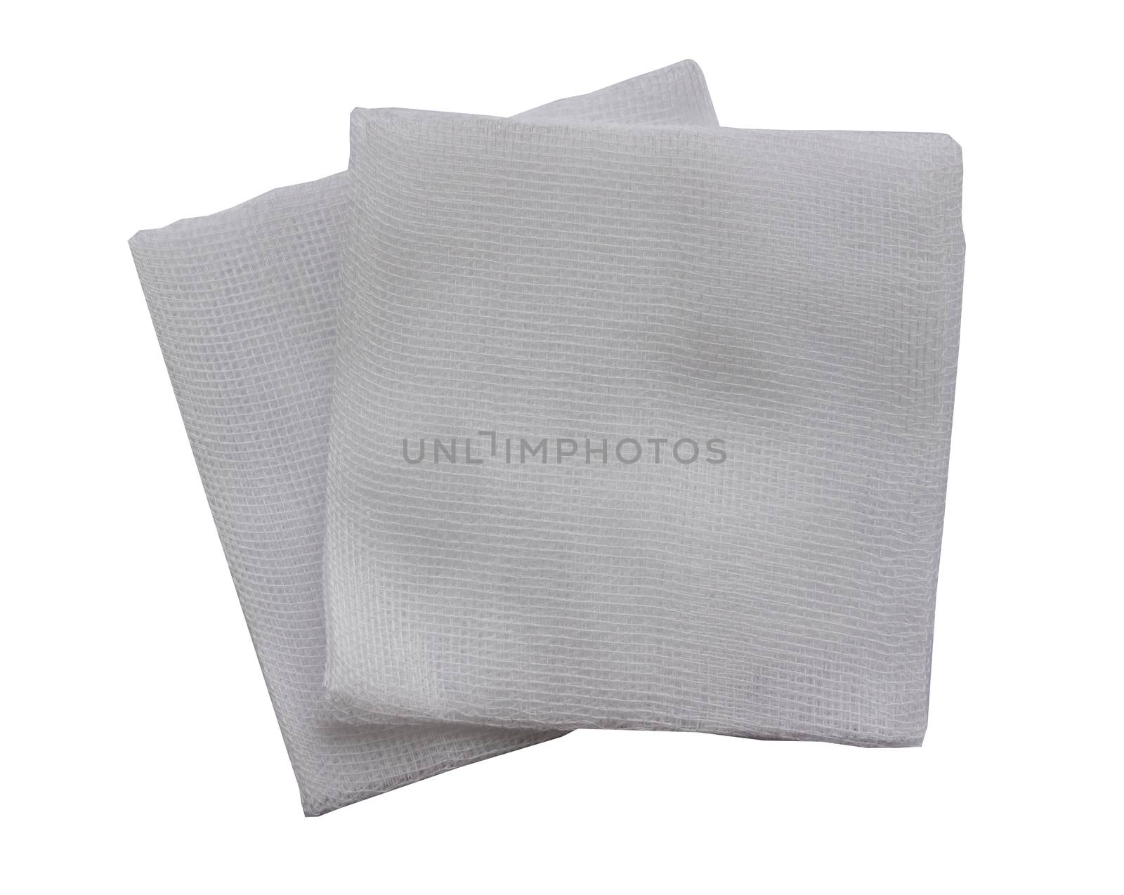 pair of gauzes on isolated white background